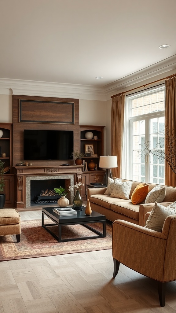 transitional style blending classic and modern